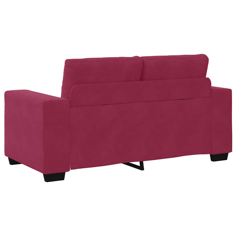 vidaXL Kanapé Szett 2 pcs bordó 221 x 78 x 80 cm Bársony