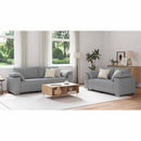vidaXL Kanapé 2 pcs Világosszürke 219 x 80 x 82 cm szövet