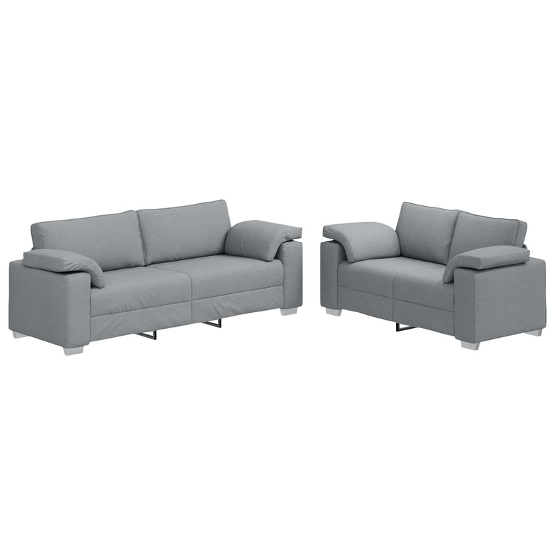 vidaXL Kanapé Szett 2 pcs Világosszürke 219 x 77 x 82 cm szövet