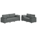 vidaXL Kanapé Szett 2 pcs Sötétszürke 219 x 77 x 82 cm szövet