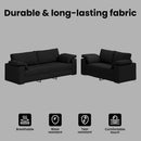 vidaXL Kanapé 2 pcs Fekete 219 x 80 x 82 cm szövet