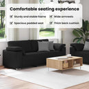 vidaXL Kanapé 2 pcs Fekete 219 x 80 x 82 cm szövet