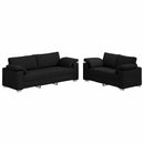 vidaXL Kanapé Szett 2 pcs Fekete 219 x 77 x 82 cm szövet