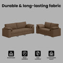 vidaXL Kanapé 2 pcs Barna 219 x 80 x 82 cm szövet