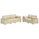 vidaXL Kanapé 2 pcs Krém 219 x 80 x 82 cm szövet