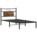 vidaXL füstös tölgy színű szerelt fa ágykeret matrac nélkül 80x200 cm