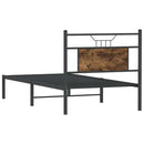 vidaXL füstös tölgy színű szerelt fa ágykeret matrac nélkül 80x200 cm