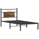 vidaXL füstös tölgy színű szerelt fa ágykeret matrac nélkül 90x190 cm