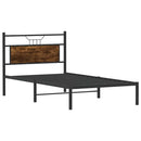 vidaXL füstös tölgy színű szerelt fa ágykeret matrac nélkül 107x203 cm