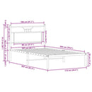 vidaXL füstös tölgy színű szerelt fa ágykeret matrac nélkül 107x203 cm