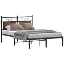 vidaXL füstös tölgy színű szerelt fa ágykeret matrac nélkül 120x190 cm