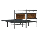 vidaXL füstös tölgy színű szerelt fa ágykeret matrac nélkül 120x190 cm