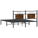vidaXL füstös tölgy színű szerelt fa ágykeret matrac nélkül 137x190 cm