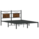 vidaXL füstös tölgy színű szerelt fa ágykeret matrac nélkül 150x200 cm