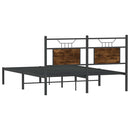 vidaXL füstös tölgy színű szerelt fa ágykeret matrac nélkül 150x200 cm