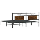 vidaXL füstös tölgy színű szerelt fa ágykeret matrac nélkül 160x200 cm