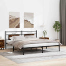 vidaXL füstös tölgy színű szerelt fa ágykeret matrac nélkül 183x203 cm