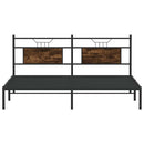vidaXL füstös tölgy színű szerelt fa ágykeret matrac nélkül 183x213 cm
