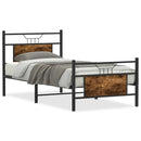vidaXL füstös tölgy színű szerelt fa ágykeret matrac nélkül 75x190 cm