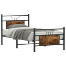 vidaXL füstös tölgy színű szerelt fa ágykeret matrac nélkül 75x190 cm