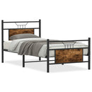vidaXL füstös tölgy színű szerelt fa ágykeret matrac nélkül 90x190 cm