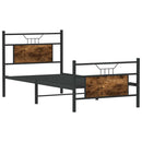 vidaXL füstös tölgy színű szerelt fa ágykeret matrac nélkül 90x200 cm