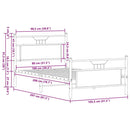 vidaXL füstös tölgy színű szerelt fa ágykeret matrac nélkül 90x200 cm
