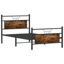 vidaXL füstös tölgy színű szerelt fa ágykeret matrac nélkül 100x200 cm