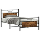 vidaXL füstös tölgy színű szerelt fa ágykeret matrac nélkül 107x203 cm