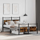 vidaXL füstös tölgy színű szerelt fa ágykeret matrac nélkül 120x190 cm