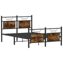 vidaXL füstös tölgy színű szerelt fa ágykeret matrac nélkül 120x200 cm
