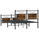 vidaXL füstös tölgy színű szerelt fa ágykeret matrac nélkül 120x200 cm