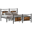 vidaXL füstös tölgy színű szerelt fa ágykeret matrac nélkül 150x200 cm