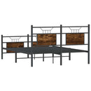 vidaXL füstös tölgy színű szerelt fa ágykeret matrac nélkül 150x200 cm
