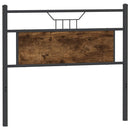 vidaXL füstös tölgy színű szerelt fa és acél fejtámla 100 cm