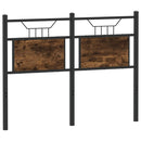 vidaXL füstös tölgy színű szerelt fa és acél fejtámla 120 cm