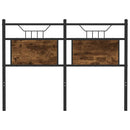 vidaXL füstös tölgy színű szerelt fa és acél fejtámla 120 cm