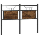 vidaXL füstös tölgy színű szerelt fa és acél fejtámla 120 cm