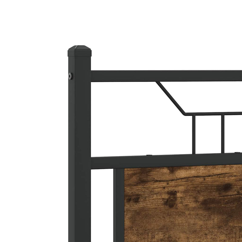 vidaXL füstös tölgy színű szerelt fa és acél fejtámla 120 cm