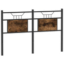 vidaXL füstös tölgy színű szerelt fa és acél fejtámla 137 cm