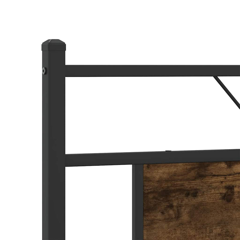 vidaXL füstös tölgy színű szerelt fa és acél fejtámla 160 cm