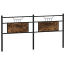 vidaXL füstös tölgy színű szerelt fa és acél fejtámla 180 cm