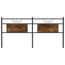 vidaXL füstös tölgy színű szerelt fa és acél fejtámla 180 cm