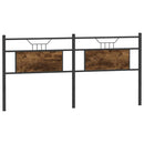 vidaXL füstös tölgy színű szerelt fa és acél fejtámla 180 cm