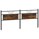 vidaXL füstös tölgy színű szerelt fa és acél fejtámla 193 cm