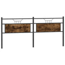 vidaXL füstös tölgy színű szerelt fa és acél fejtámla 193 cm