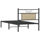 vidaXL sonoma tölgy színű szerelt fa ágykeret matrac nélkül 75x190 cm