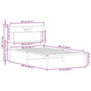 vidaXL ágykeret matrac nélkül Sonoma tölgy 107x203 cm Gépi fa