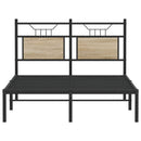 vidaXL sonoma tölgy színű szerelt fa ágykeret matrac nélkül 120x190 cm