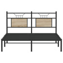 vidaXL sonoma tölgy színű szerelt fa ágykeret matrac nélkül 137x190 cm